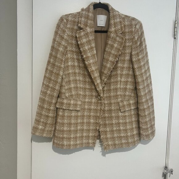 Mango Tweed blazer with jewel button - Size Medium - EUC - Picture 4 of 13
